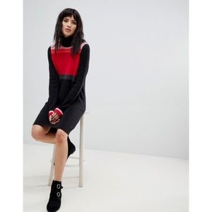 Mock neck sweater dress